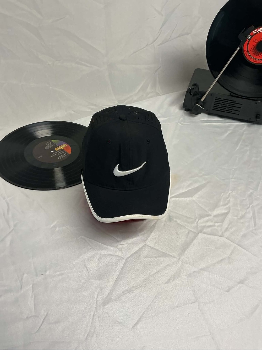Nike Black Cap with White Swoosh and Trim